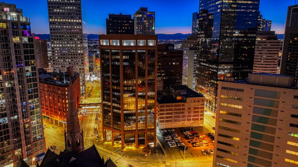 Night Aerial — CBD Street Grid After Dark