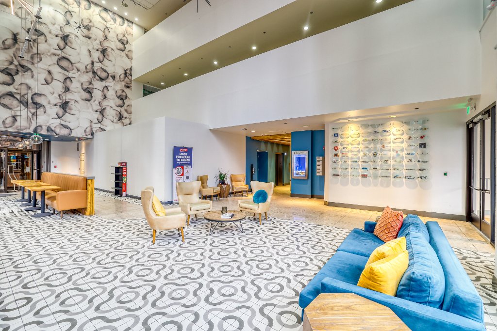 Lobby — Wide View with Mural Wall