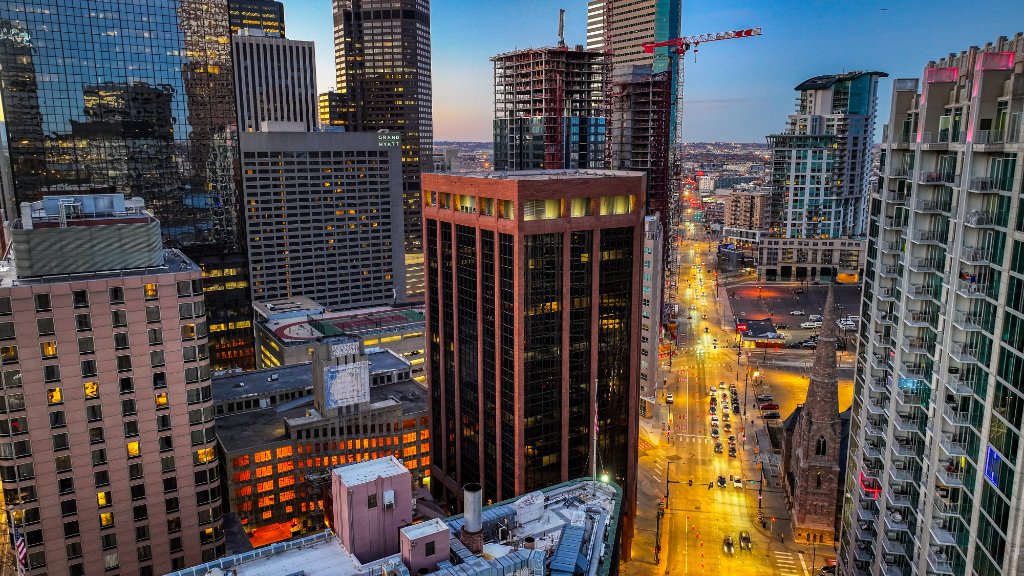 Night Aerial — Broadway Lights Looking North