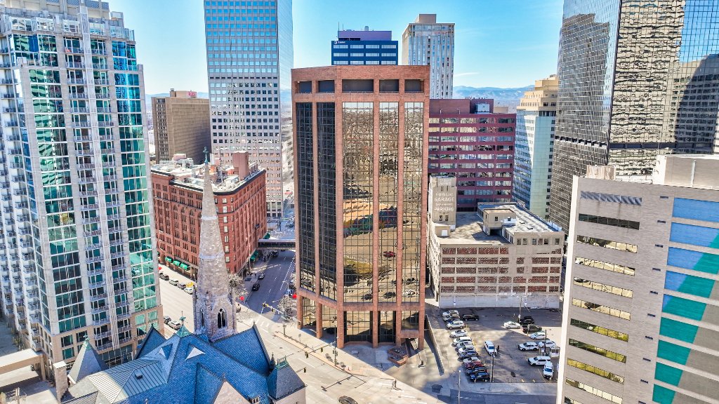 Aerial View — Building in Denver CBD Context