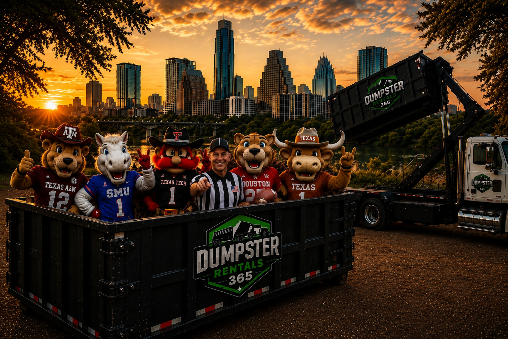 Heavy-duty concrete dumpster on construction site