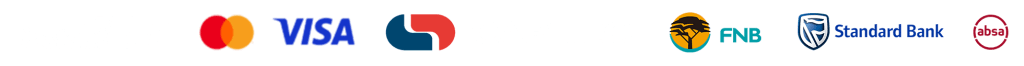 Accepted payment methods: Instant EFT, Mastercard, Visa, Payfast, Capitec, FNB, Standard Bank, Absa
