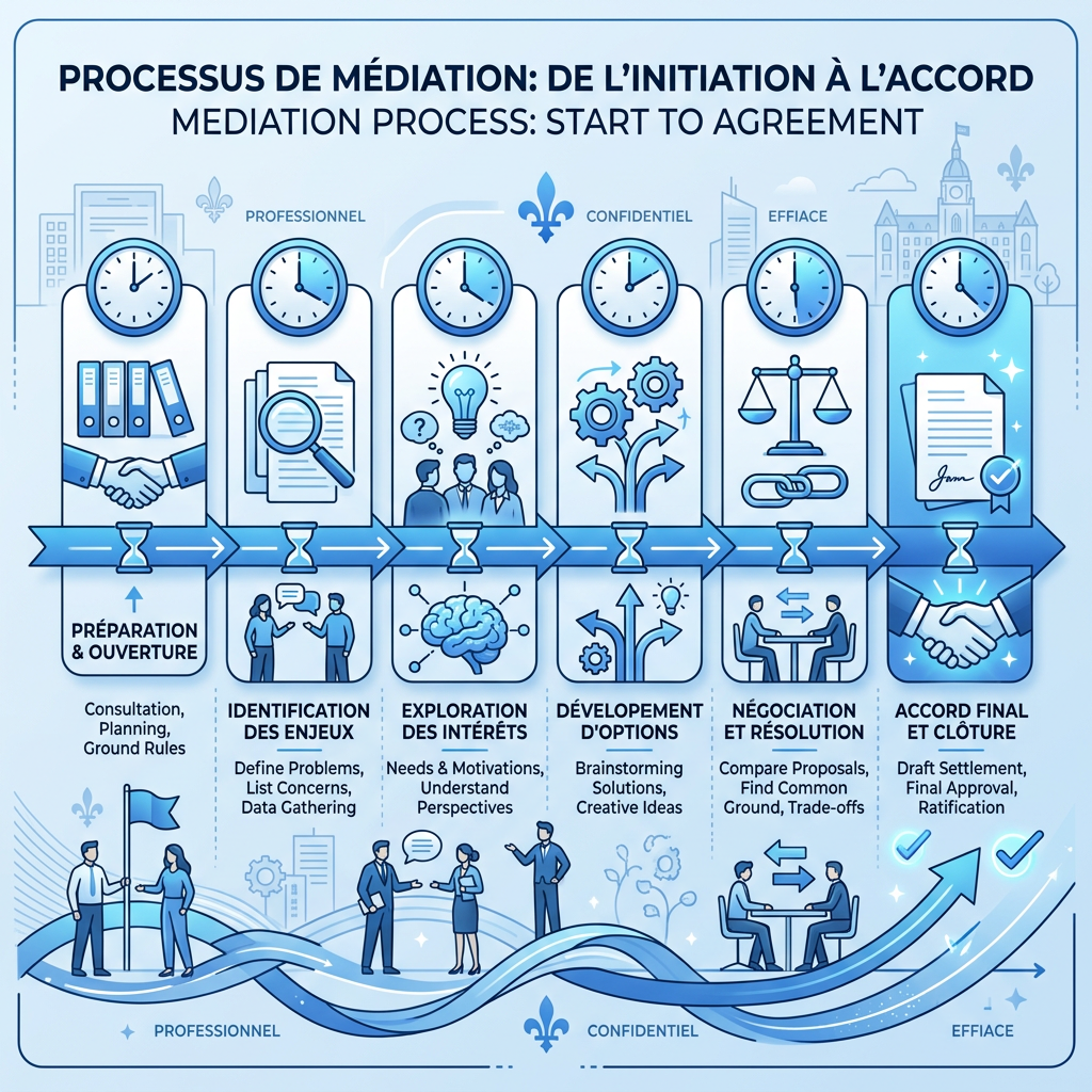 Quelle est la durée typique d'un processus de médiation ?