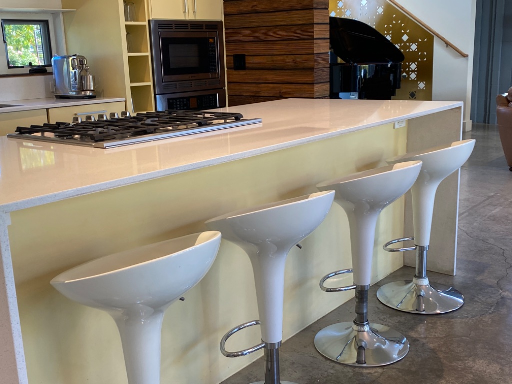 Kitchen with barstools