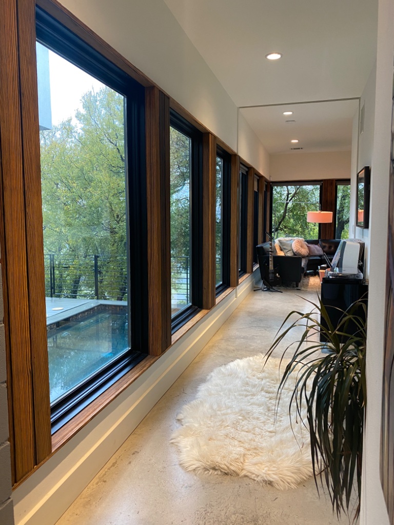 Pool hallway to bedrooms