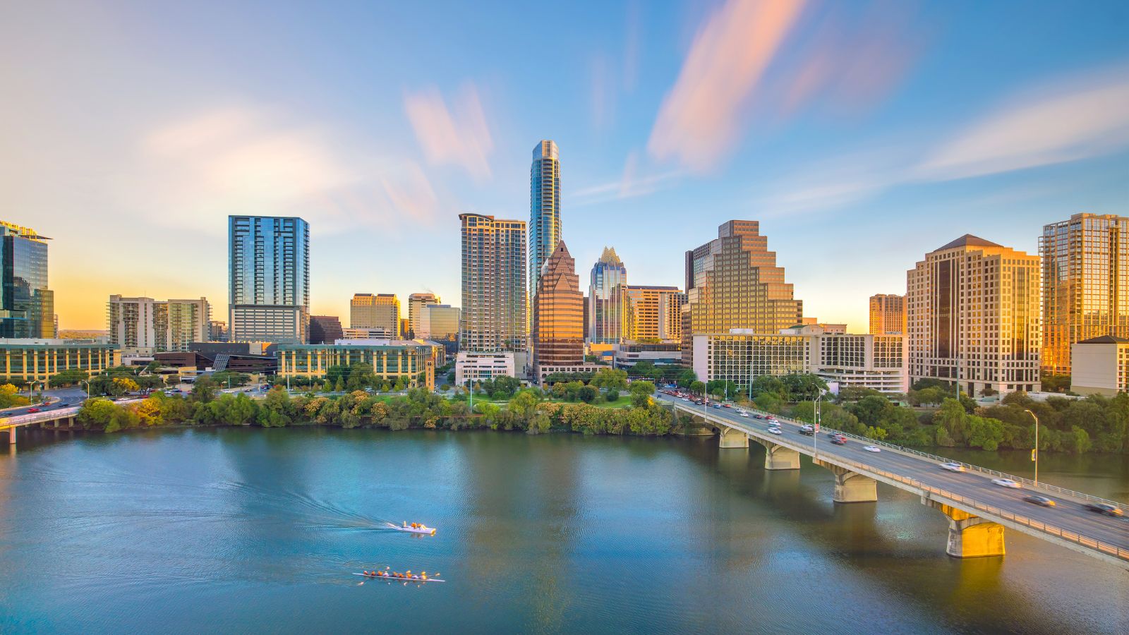 Downtown Austin in Texas. Real photograph by f11photo, sourced through Canva.
