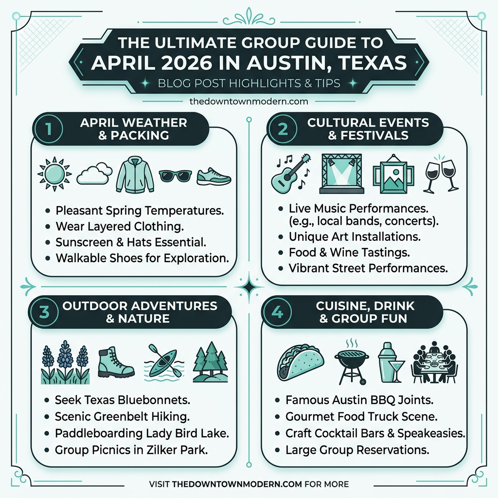 Infographic: The Ultimate Group Guide to April 2026 in Austin, Texas