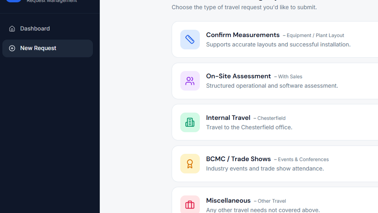 Automation Travel Requests template preview