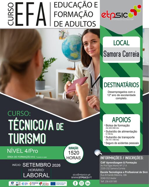Curso EFA — Técnico/a de Turismo (Nível 4)