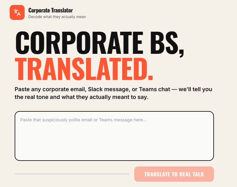 Corporate Translator Tool  template preview