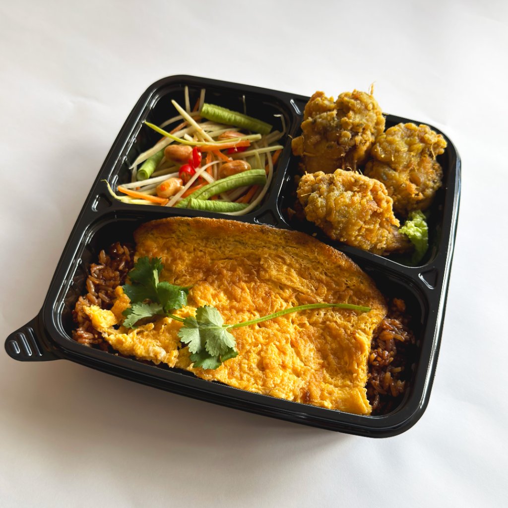 Thai Fried Rice with Fried Chicken