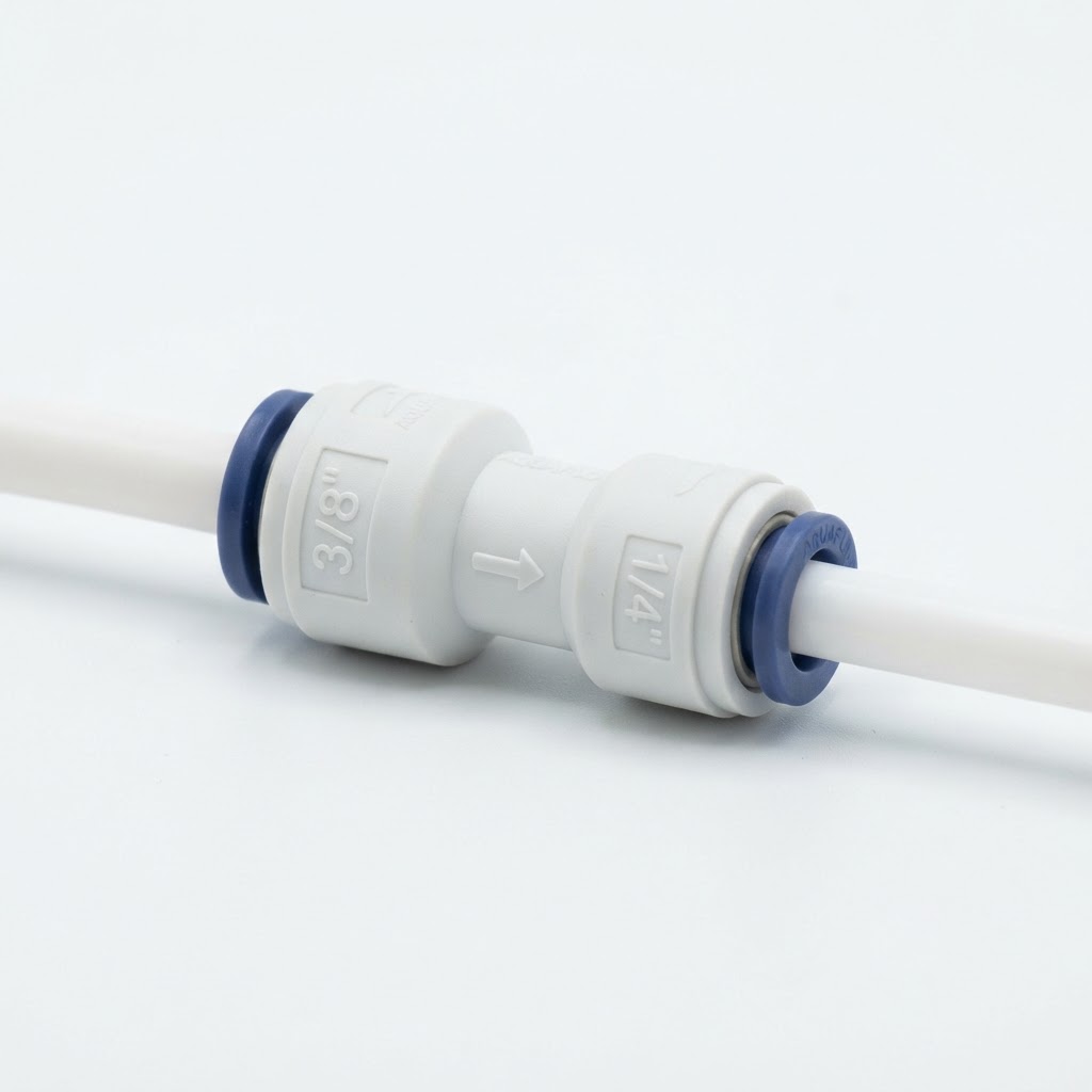 UNIÃO RETA REDUÇÃO TUBO PARA PURIFICADOR 3/8 P/1/4