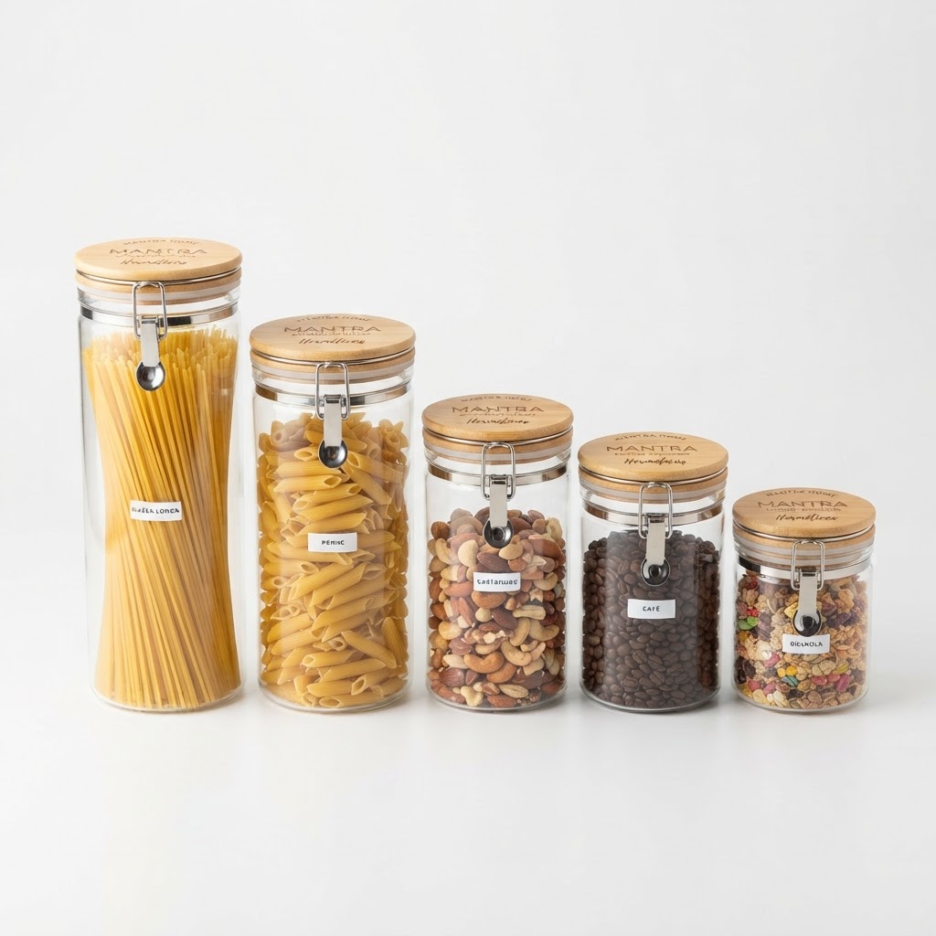Kit potes herméticos de vidro