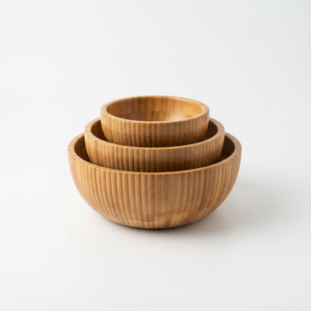 Kit 3 Bowls Canelados de Bambu
