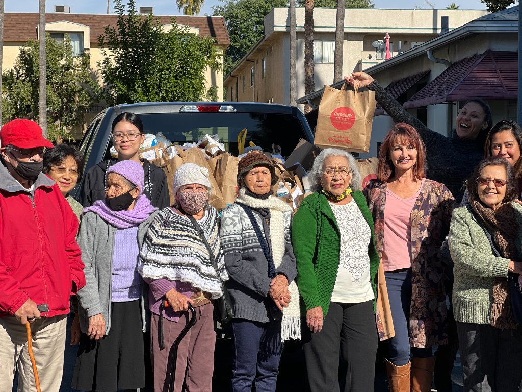 Seniors enjoying community meals together