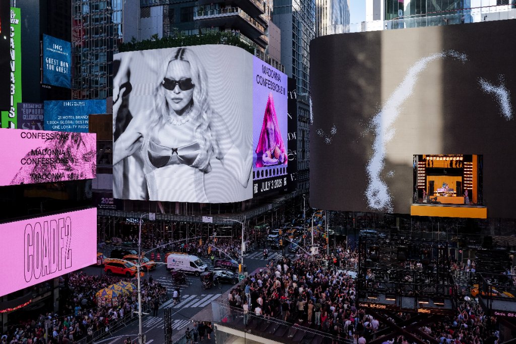 Madonna's Confessions II billboard in Times Square