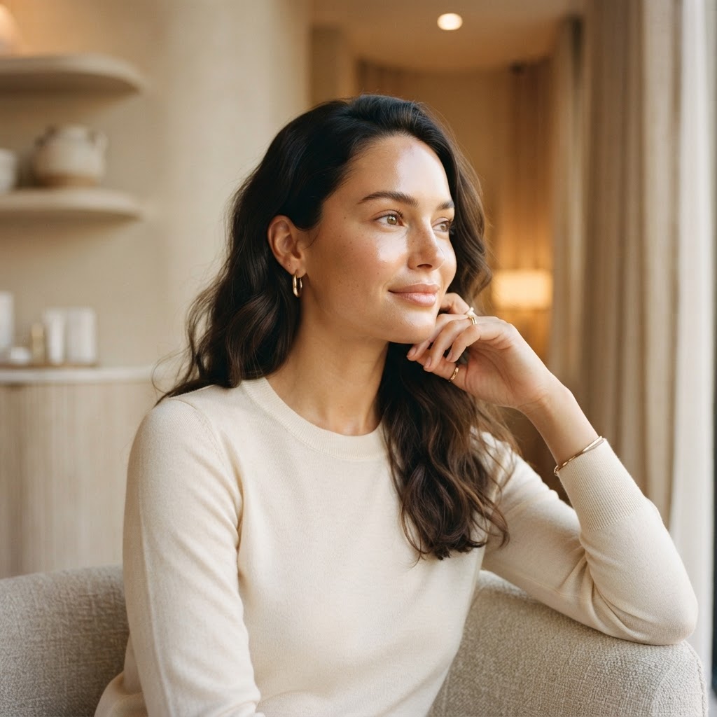 Woman with glowing, healthy skin