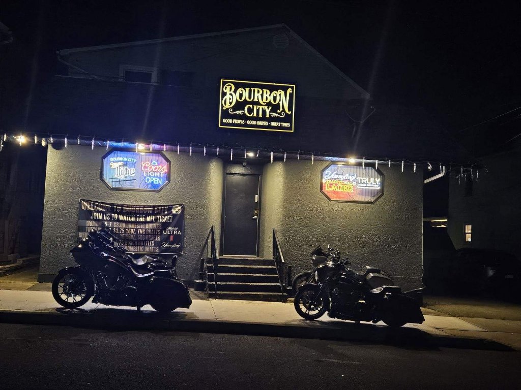 Bourbon City bar interior with warm amber lighting