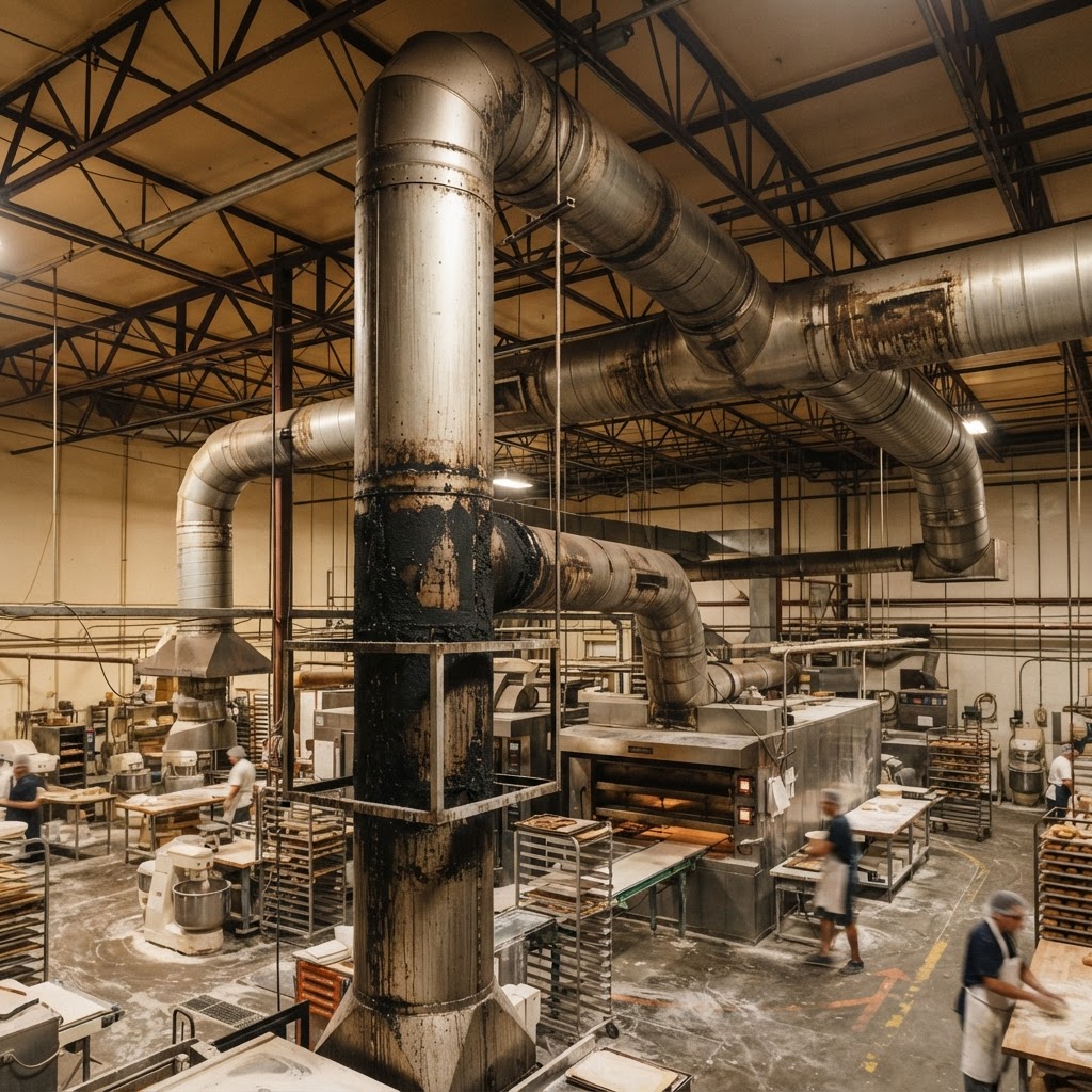Industrial oven stack cleaning