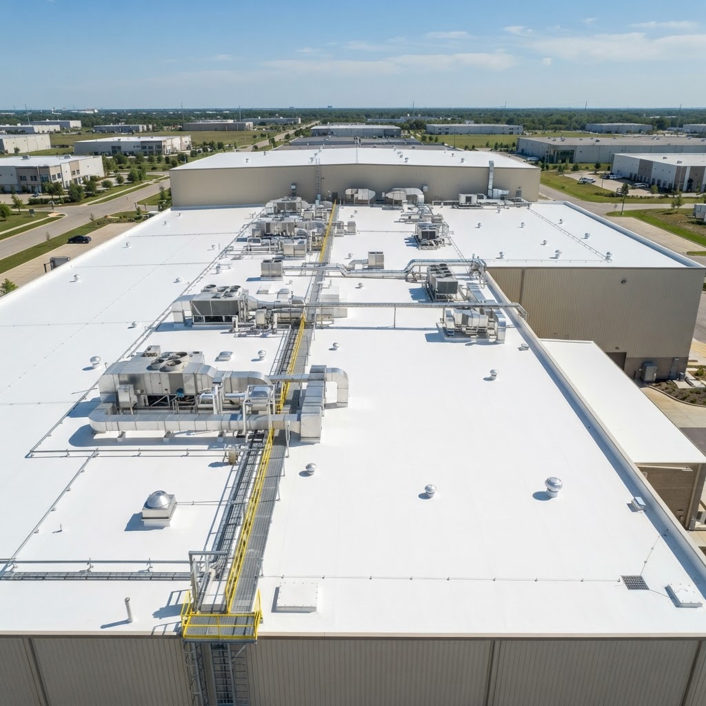 Commercial Roof — Chemical Residue Removal after