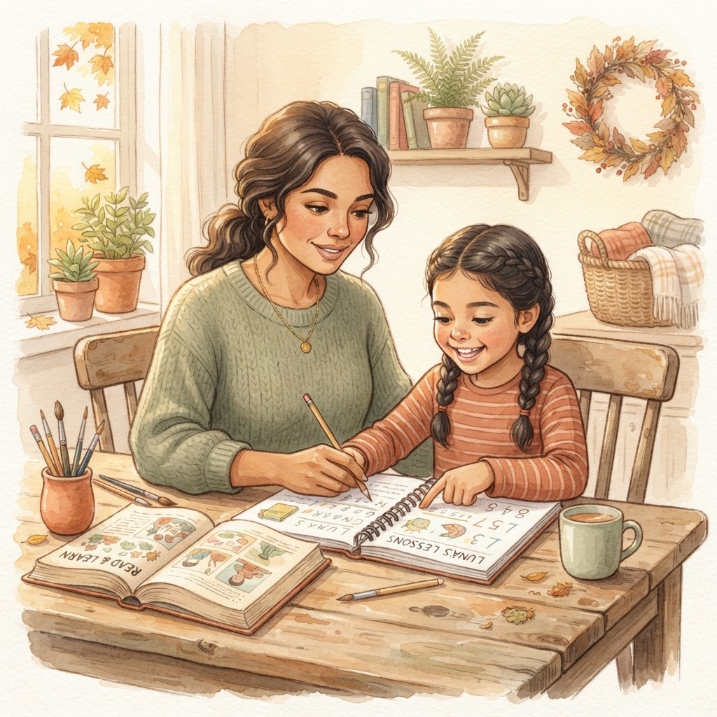 Madre e hijo leyendo juntos