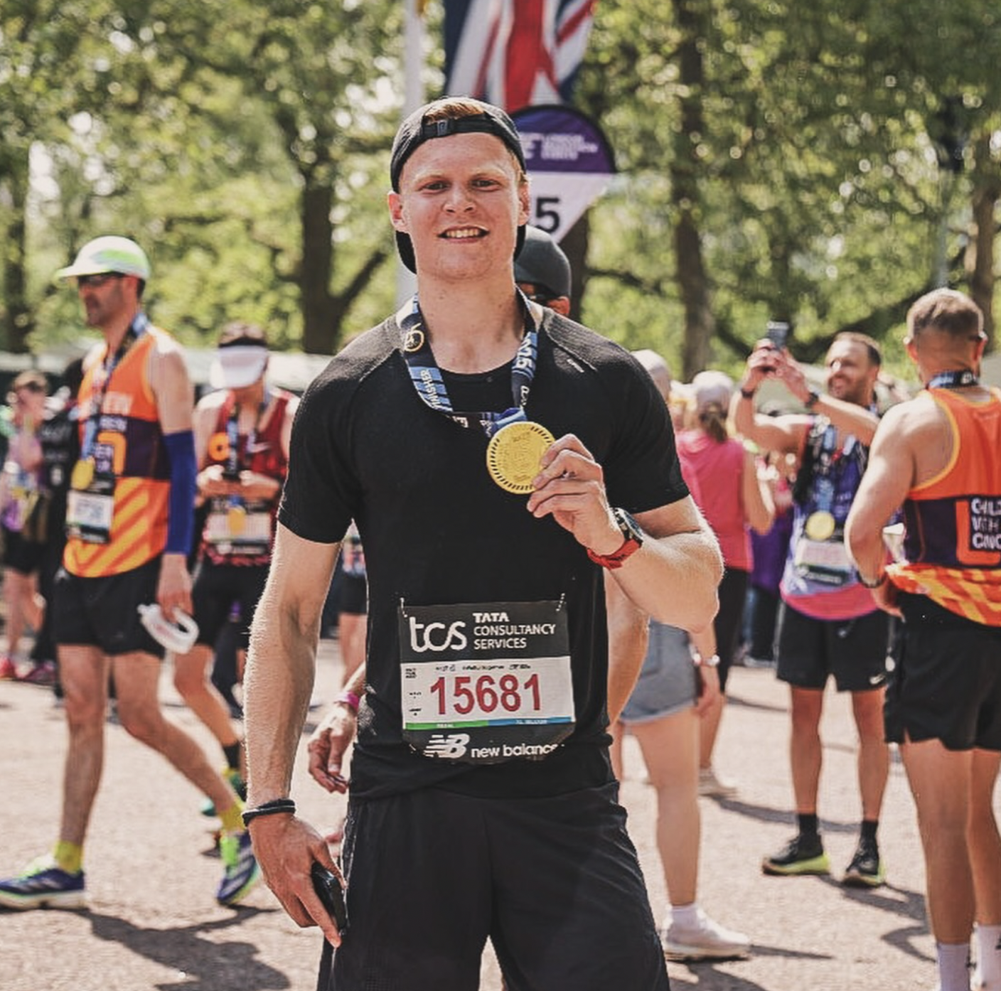 Lars Cortenbach na de London Marathon