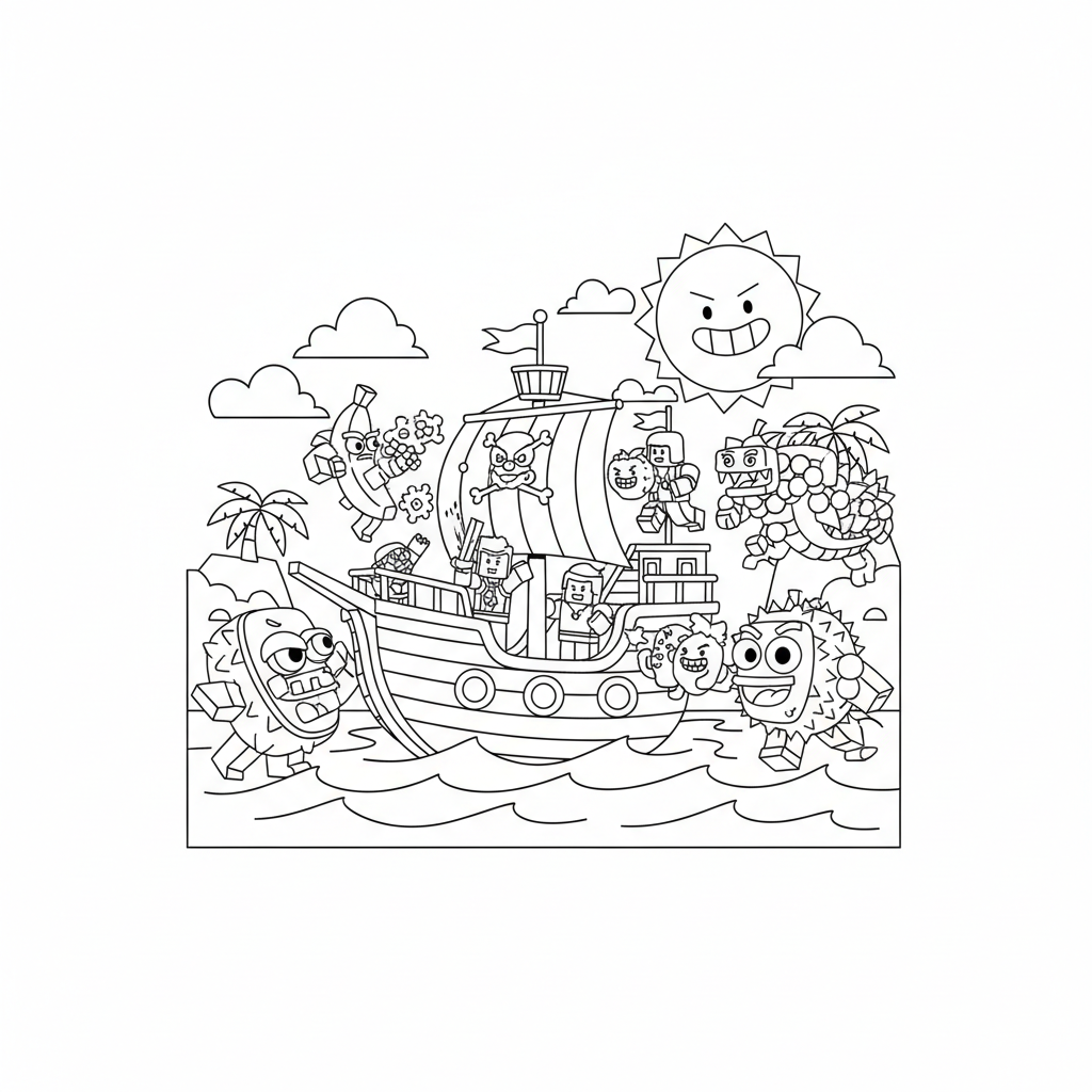 Dibujo para colorear Roblox Blox Fruits 1