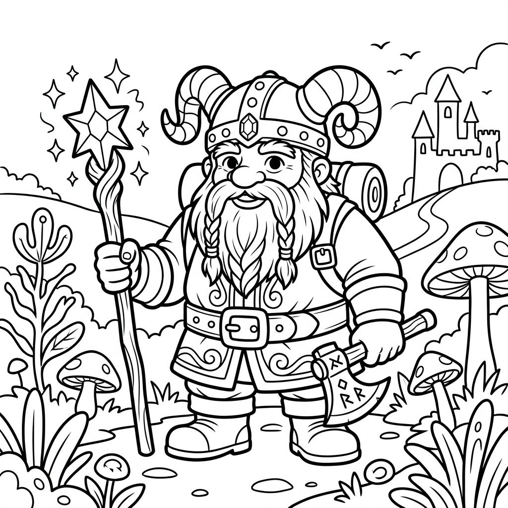 Disegno di nano fantastico da colorare 5
