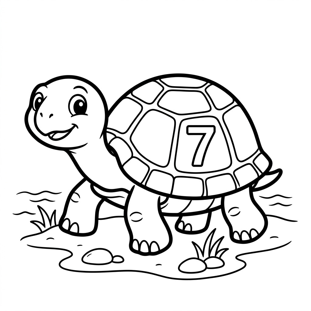 Schildkröten-Ausmalbild 7