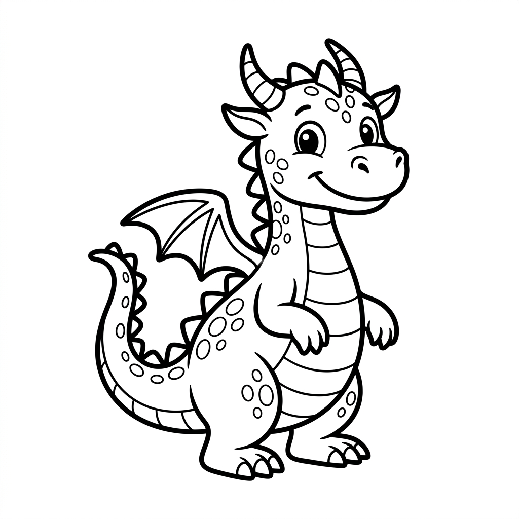 Disegno di drago da colorare 7