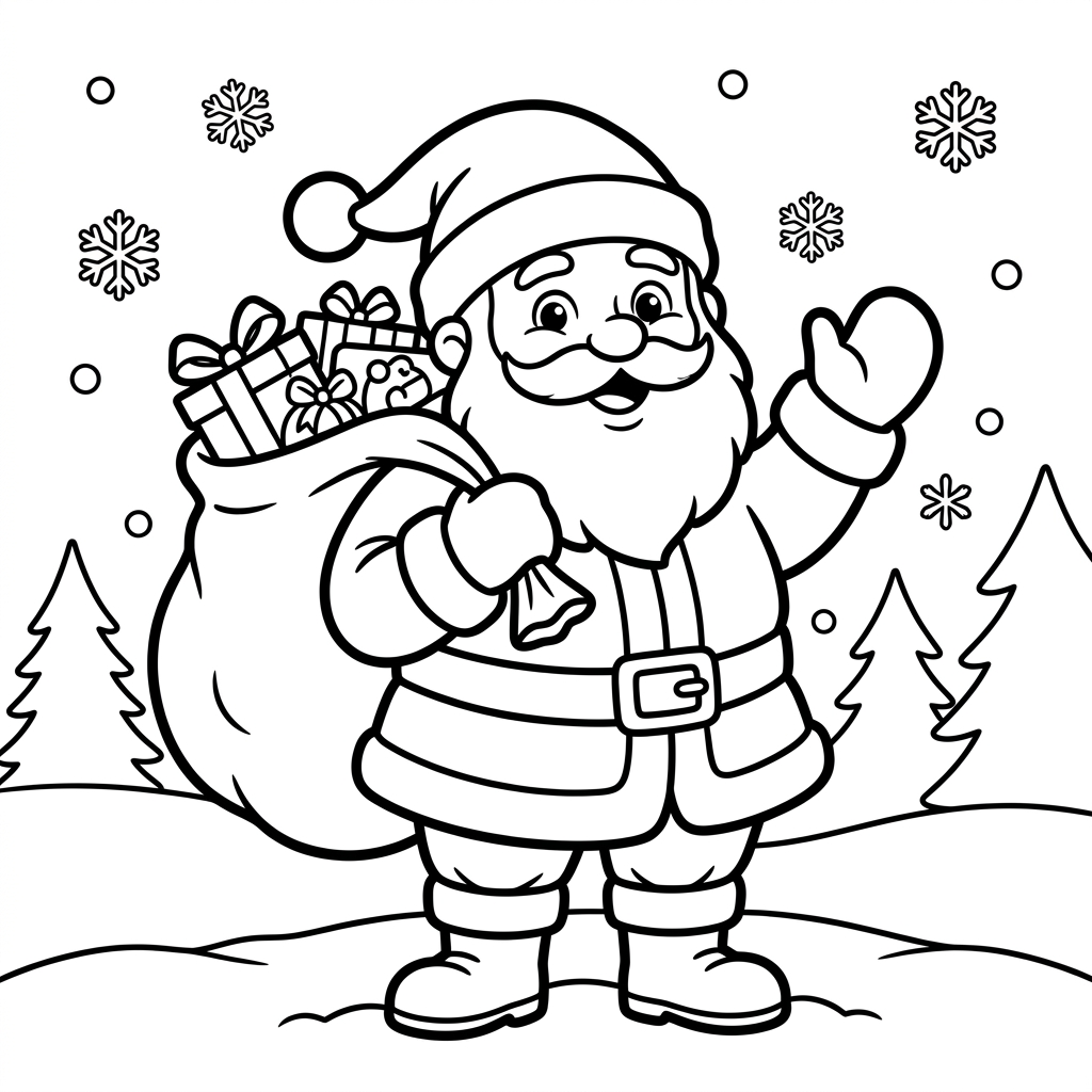 Coloriage Dessin du père noel 3 à imprimer