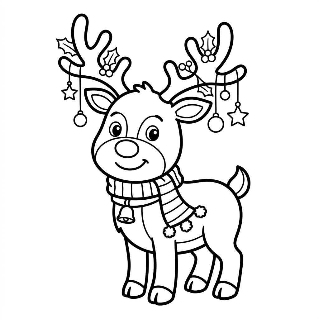 Weihnachtsrentier-Ausmalbild 7