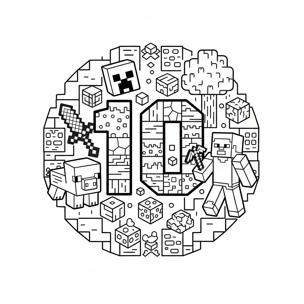 Minecraft रंग भरने वाला पृष्ठ 10