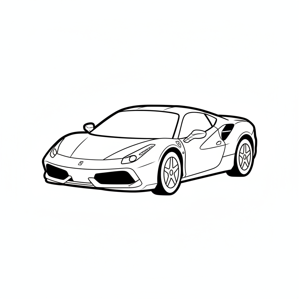 Ferrari 8 coloring page