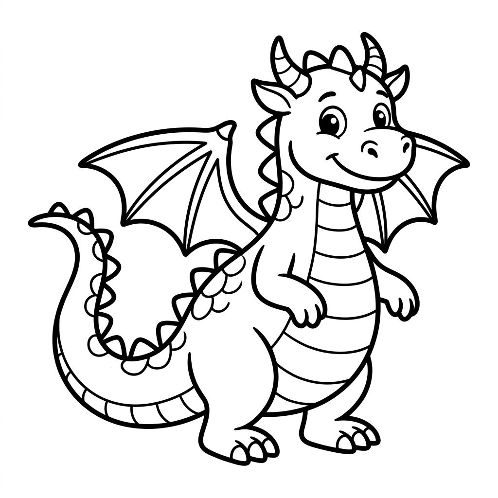 Dibujo para colorear de dragón 6