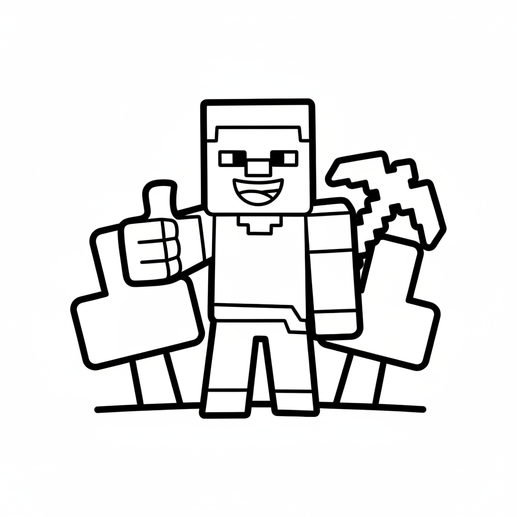 Disegno da colorare di Steve Minecraft 6