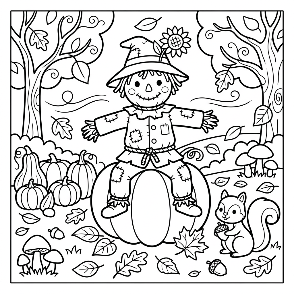 Disegno autunnale da colorare 8