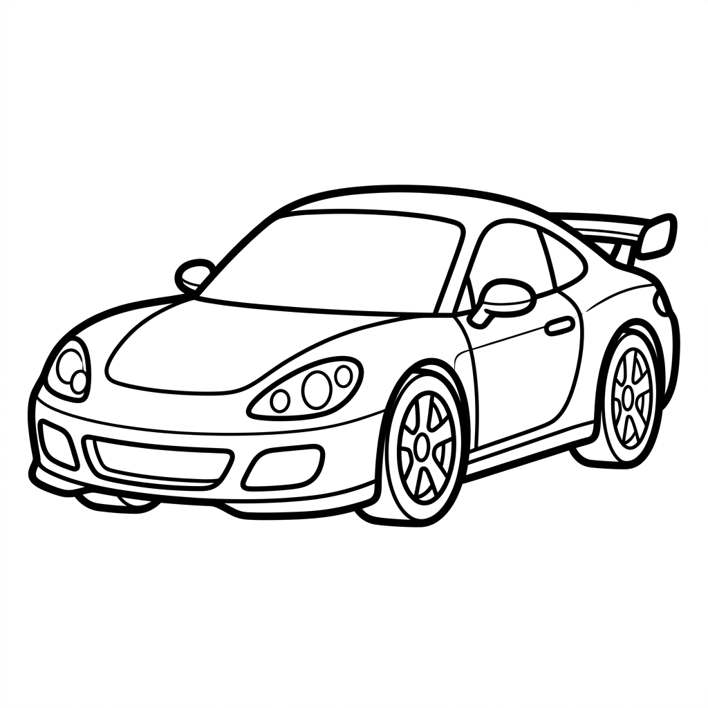 Dibujo para colorear de vehículo deportivo 4