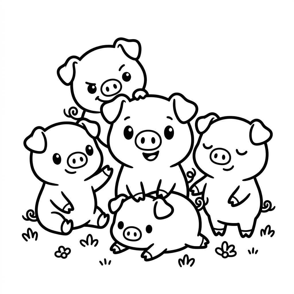 Disegno di maialino kawaii 5