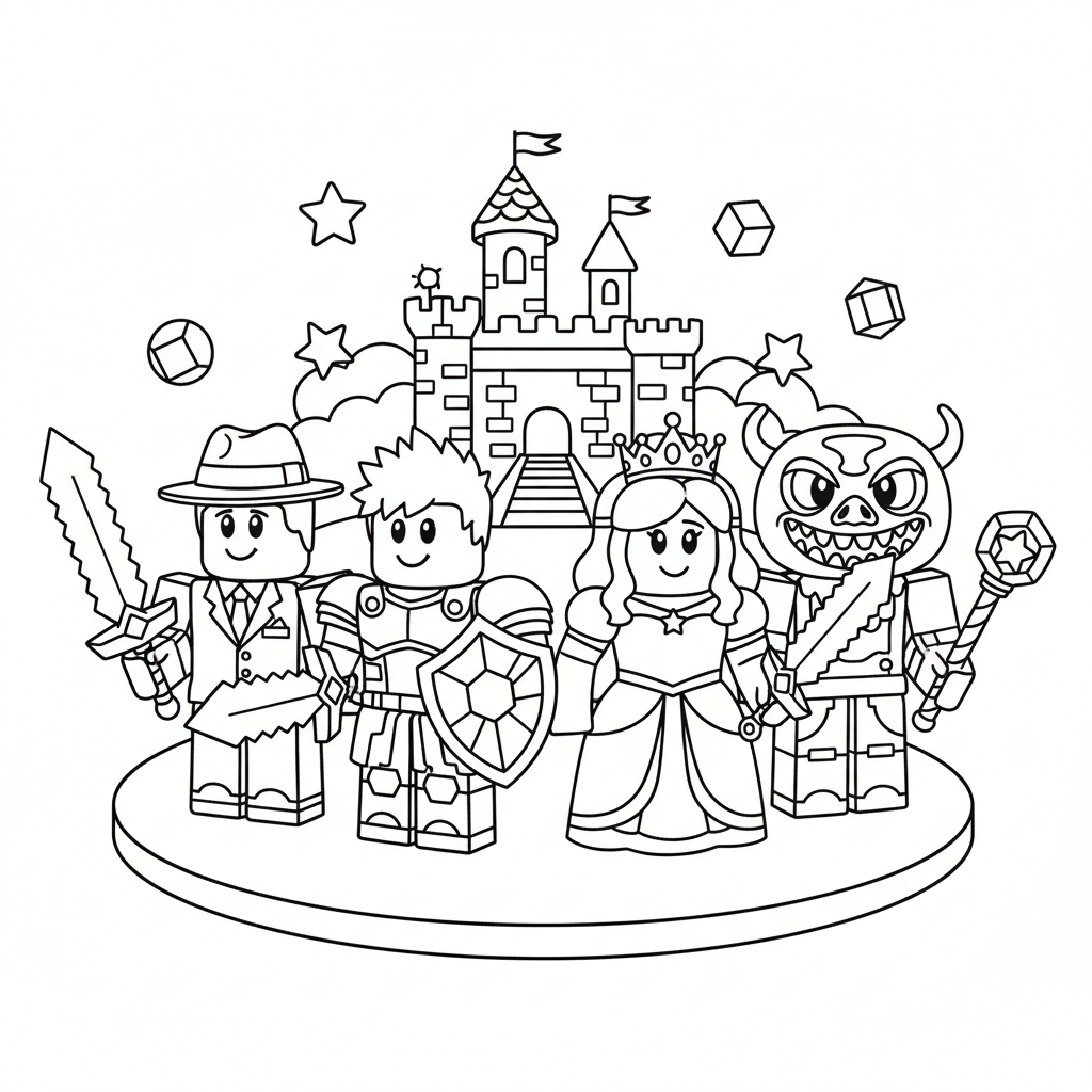 Coloriage roblox 4 à imprimer