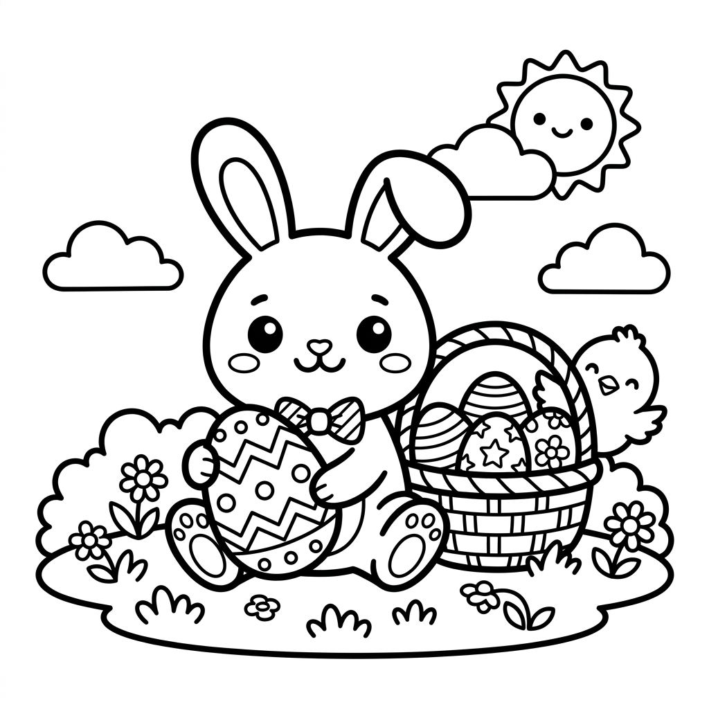 Dibujo de Pascua kawaii 4