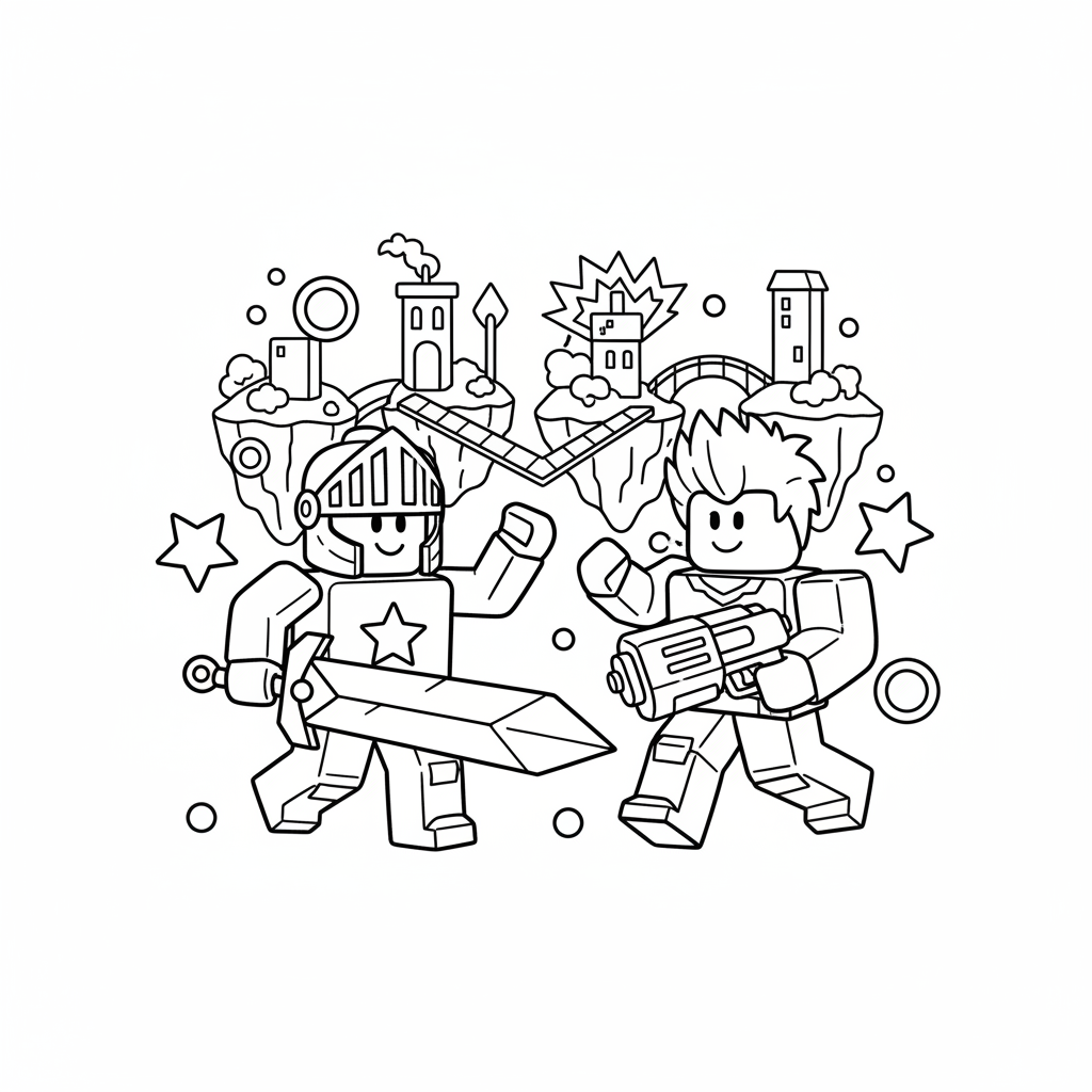 Dibujo para colorear inspirado en el juego Rivals