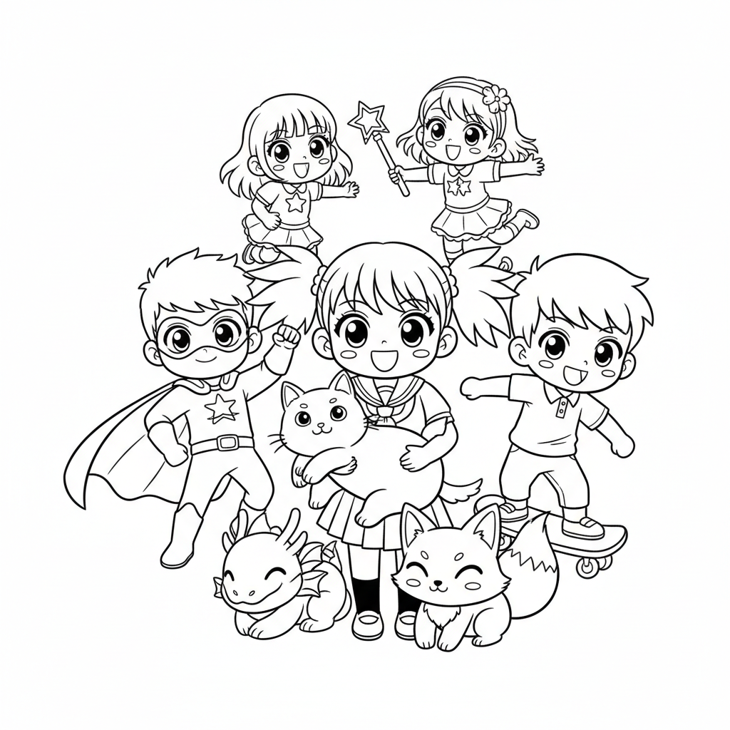 Disegno da colorare Manga 6