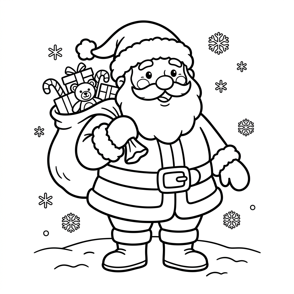 Weihnachtsmann Ausmalbild 10