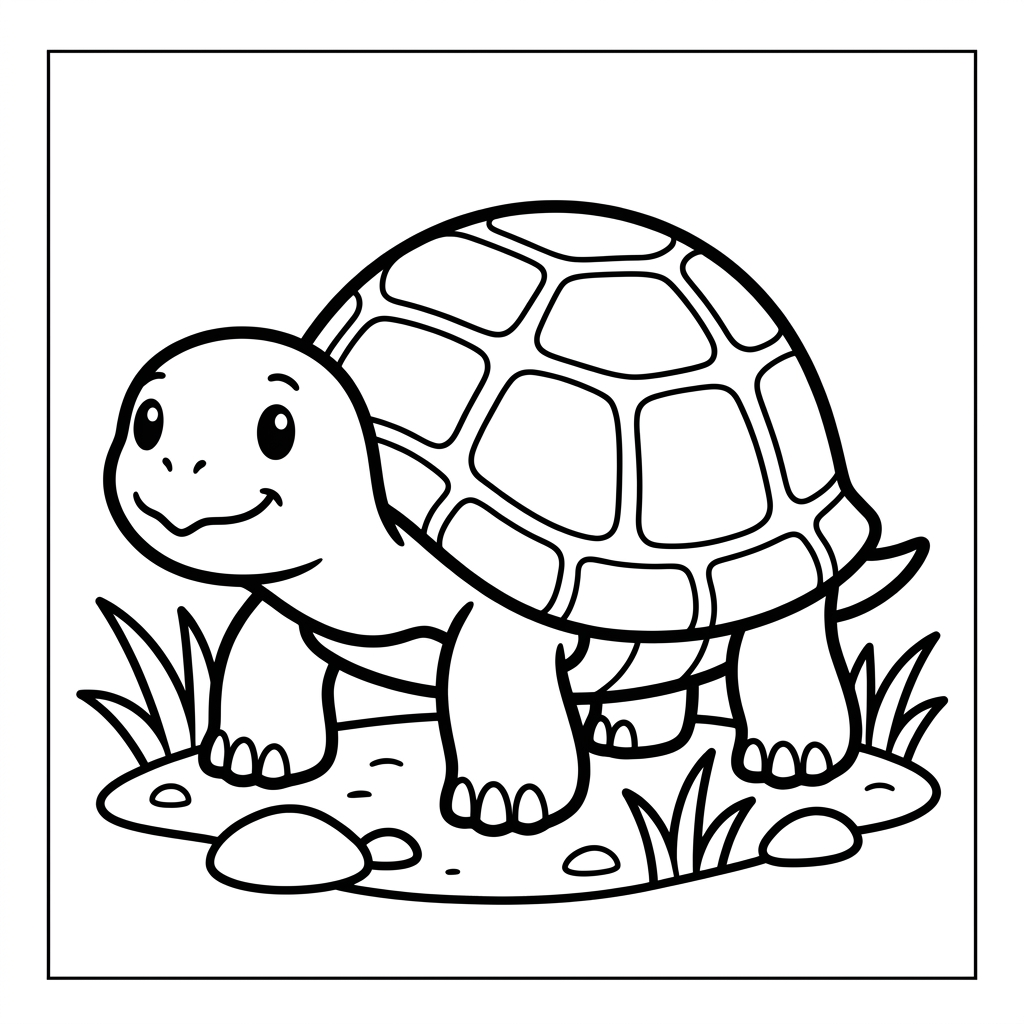 Schildkröten-Ausmalbild 8