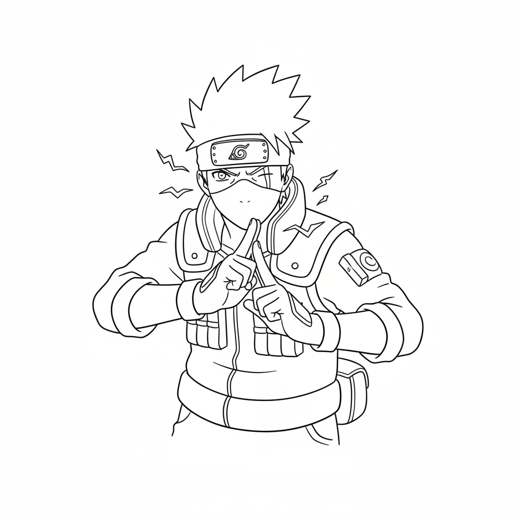 Dibujo de Kakashi 2 para colorear