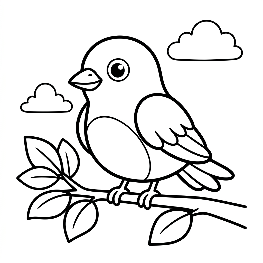 Disegno da colorare uccellino 1