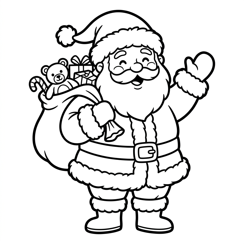 Coloriage Dessin du père noel 5 à imprimer