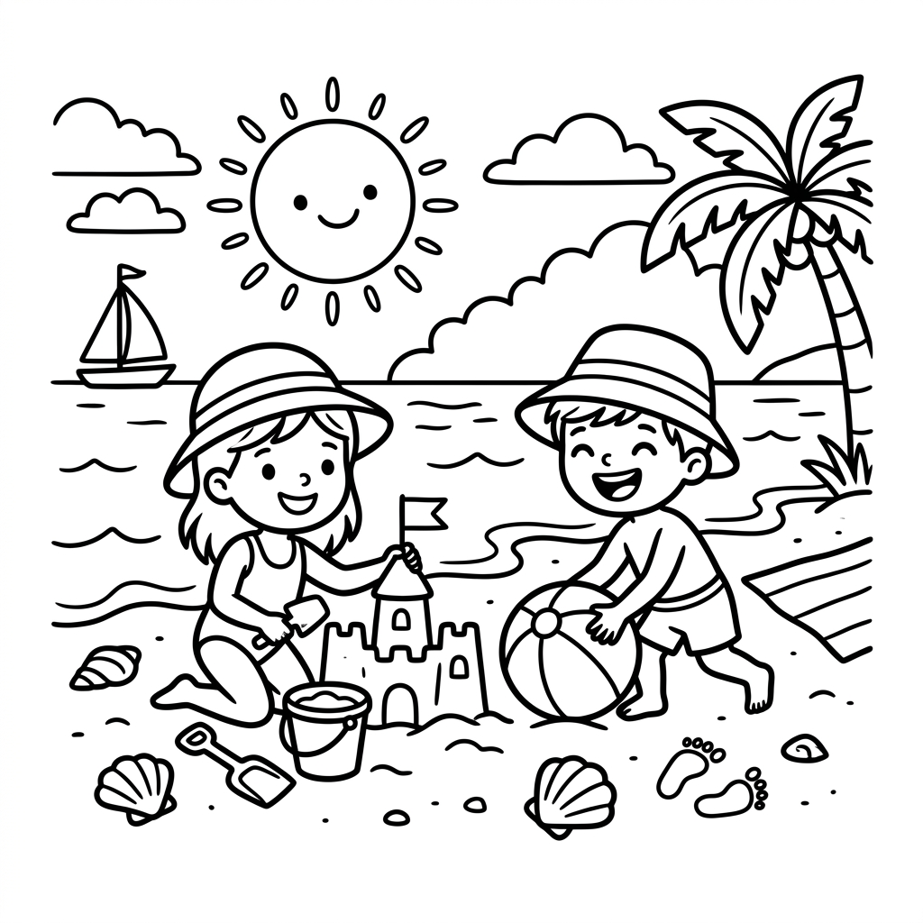 Coloriage Dessin d'été 7 à imprimer