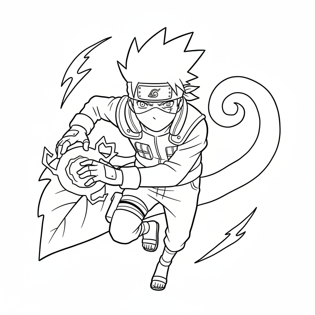 Dibujo de Kakashi 5 para colorear